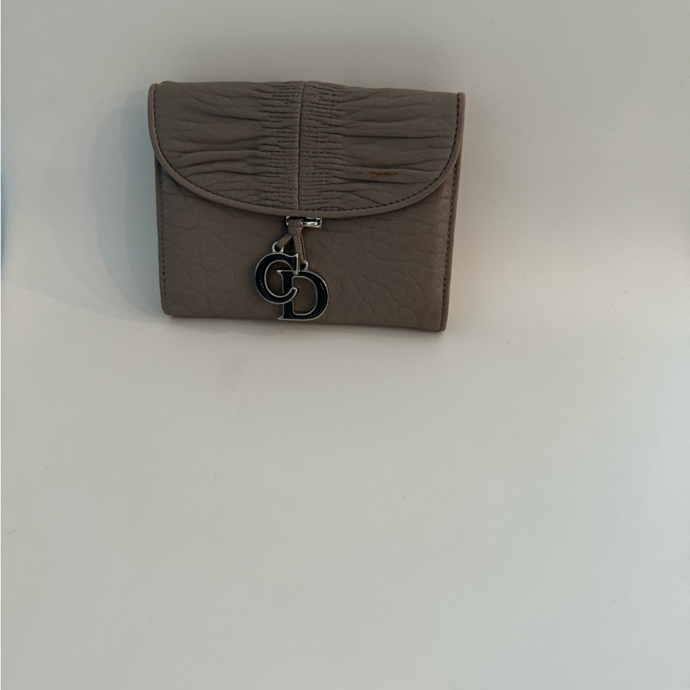 Christian Dior Taupe Leather Wallet